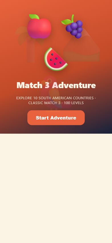 Fruit Match 3 Adventure game screenshot